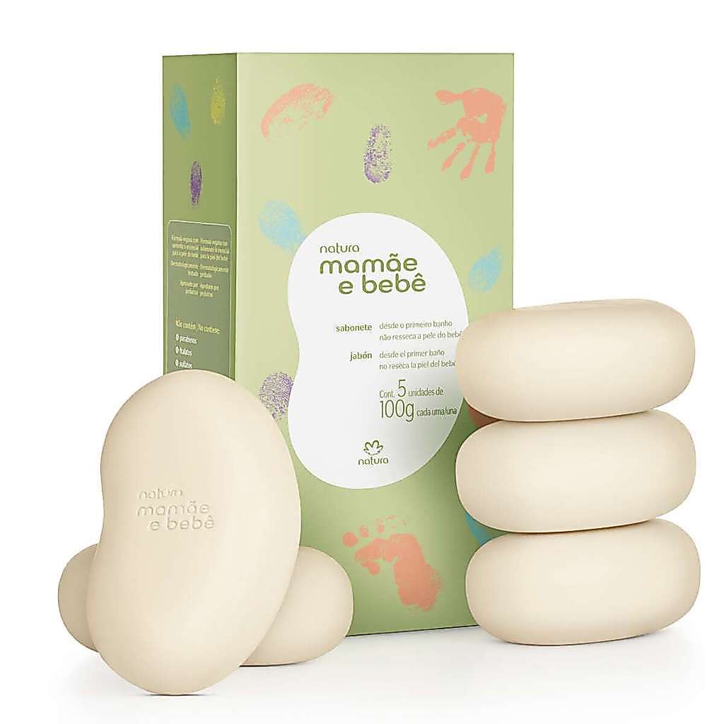 Sabonete Em Barra Mamãe E Bebê Natura - 5 Unid De 100g Cada