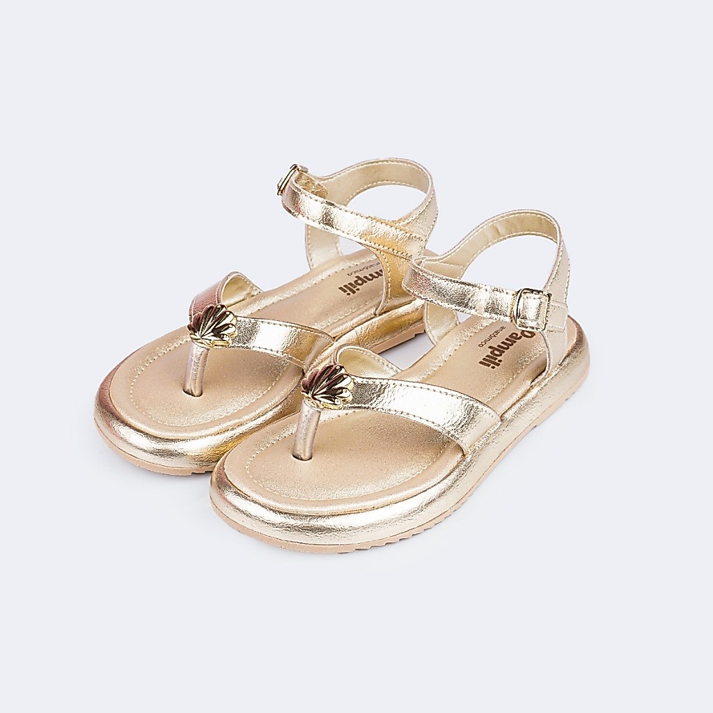 Sandália Infantil Menina Flatform de Dedinho Concha Pampili