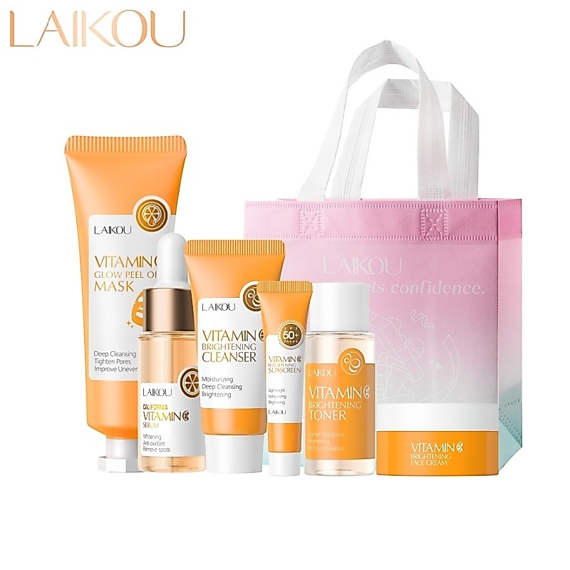 LAIKOU Vitamina C Conjunto De Cuidados Com A Pele Anti-Oxidação Iluminar O Tom Da Linhas Finas Suaves Reduzir Manchas