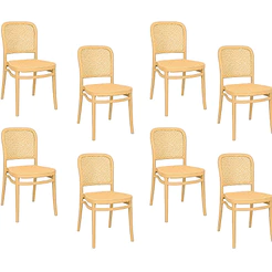 Kit 8 Cadeiras Roma em Polipropileno para Sala de Jantar e Cozinha Design Moderno Bege Suporta até 120kg