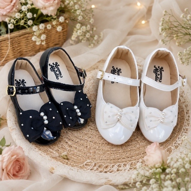 2 pares de sapatilha infantil menina boneca luxo 02 com laço artesanal estilo elegante e confortável
