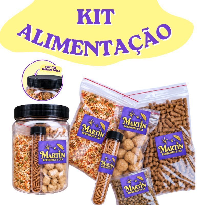 Pote recheado com kit alimentação para hamster, nutrópica Twister, hamster, serelepe, mix de grãos e sementes