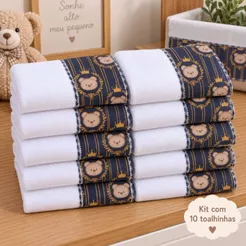 Kit 10 Toalhinhas Higiene Do Bebê Tecido Felpudo Extra Macio Cores Diversas