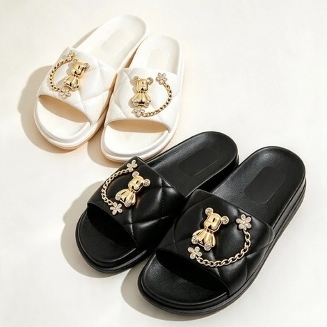 Chinelo Slide Feminino Com Pedraria Antiderrapante Verão confortável