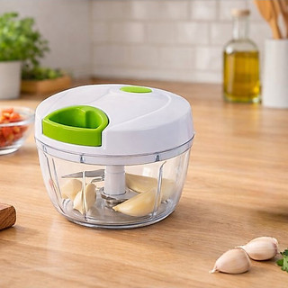 Processador E Triturador De Alimentos Manual 500ml 3 Lâminas Corda Retrátil
