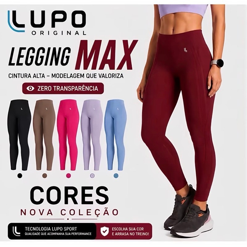Calça Legging Lupo Max Feminina Original Sem Costura Fitness Academia Compressão Cintura Alta