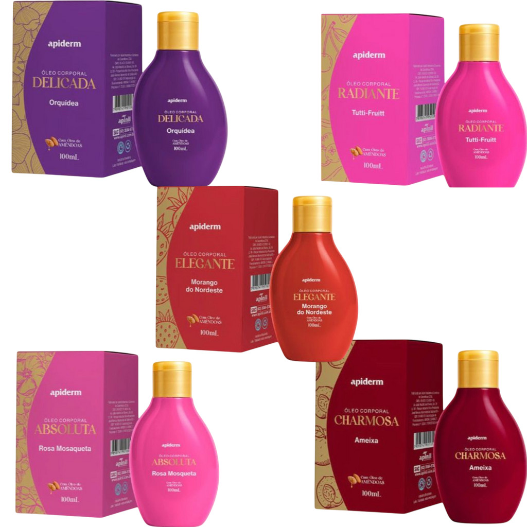 Kit com 10 Óleo Corporal Apiderm Apinil 100 g Com óleo de Amêndoas - Apinil Cosméticos