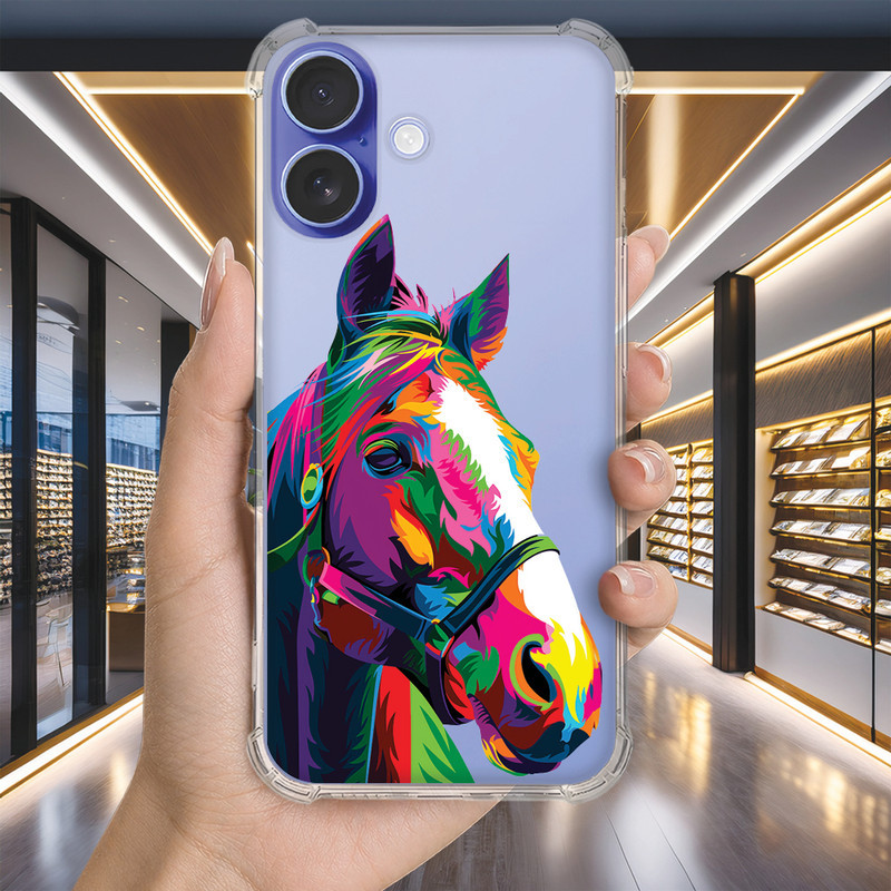 Capa Capinha IPHONE 16 PRO MAX PLUS 16e 15 14 13 MINI Anti-impacto Personalizada bichinho CAVALO owl (3200)