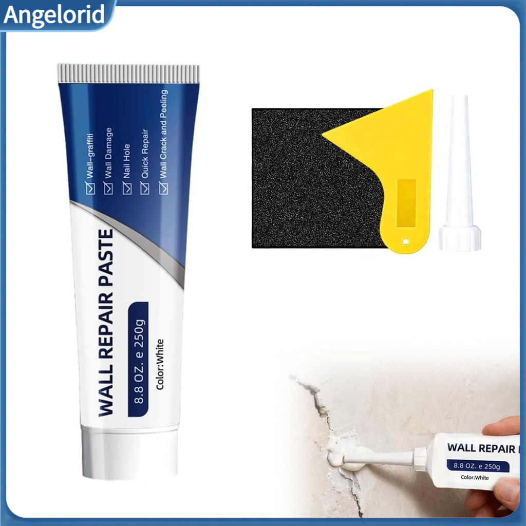 Wall Filler 1/2/3 Sets Drywall Repair Kit with Scraper Sandpaper Nozzle – Quick Drying Mending Paste for Holes Cracks