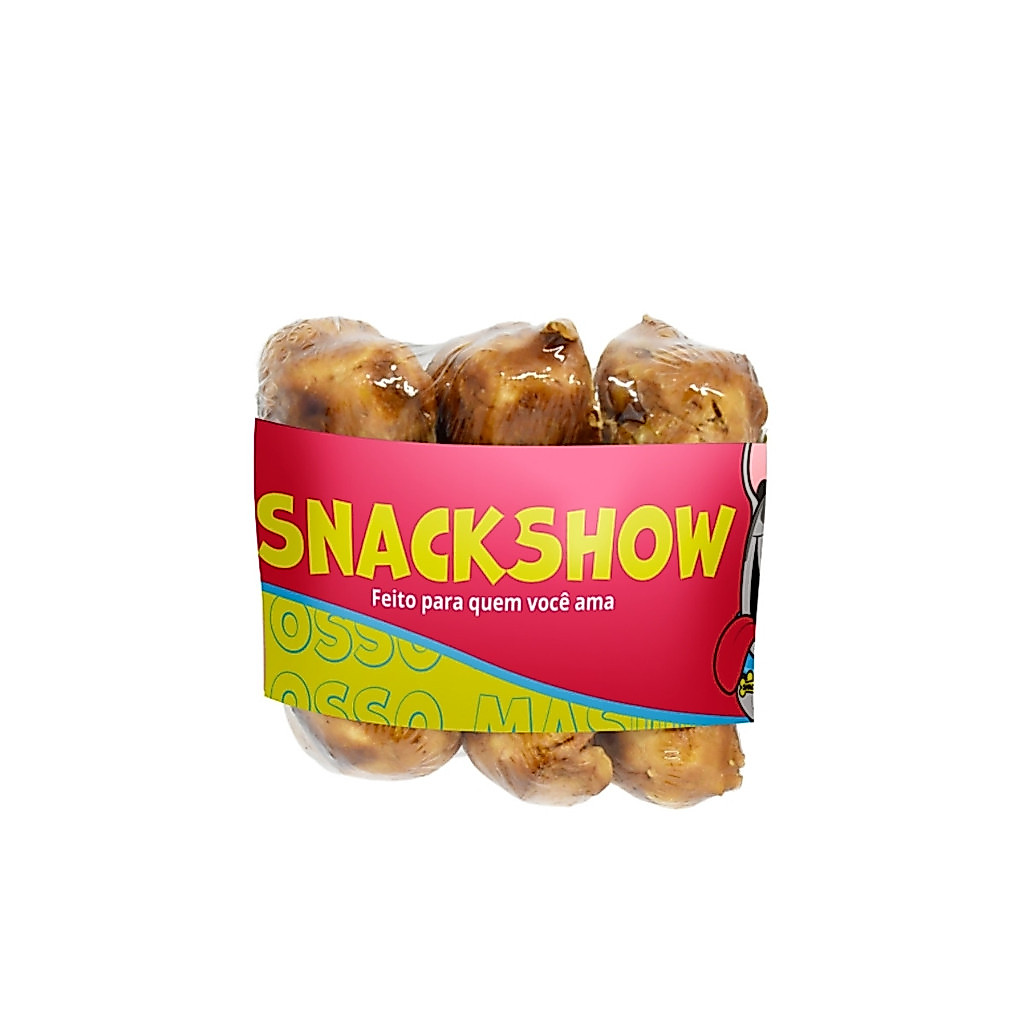 Osso Mini Prensado Sabor Bacon Antiestresse Para Cachorros Pacote Com 3 Unidades