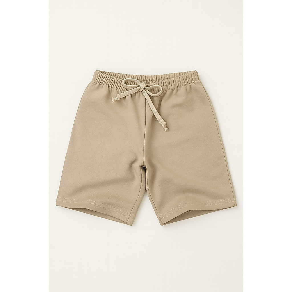 Bermuda Moletinho Masculina Bege com Cardaço - Babei no Look