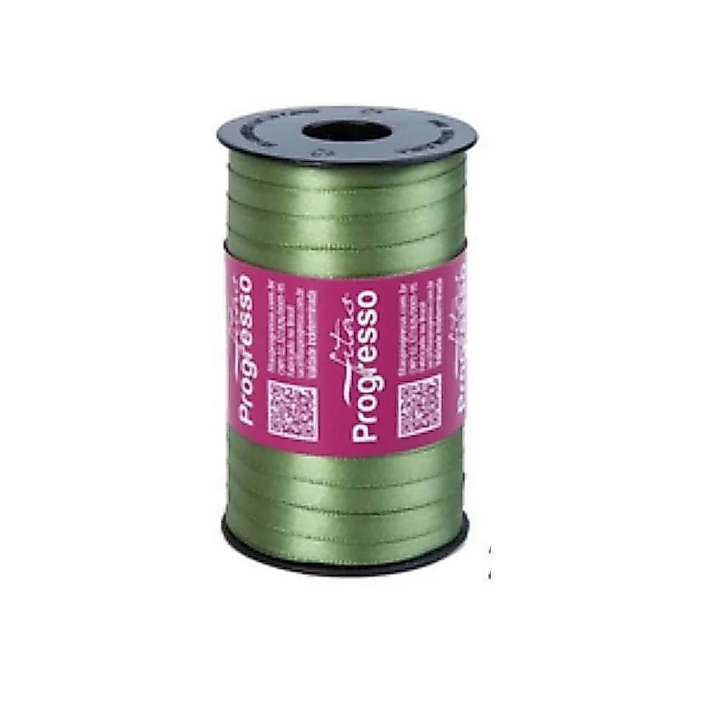 Fita de Cetim Progresso 7mm nº1 - 100m Verde Militar - 1un