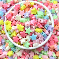 260 Miçangas Estrela De Cinco Pontas Coloridas 8mm C2-4-8