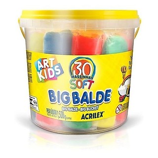Massinha De Modelar Soft Big Balde 30 Massas - 1,5Kg - Acrilex 40023