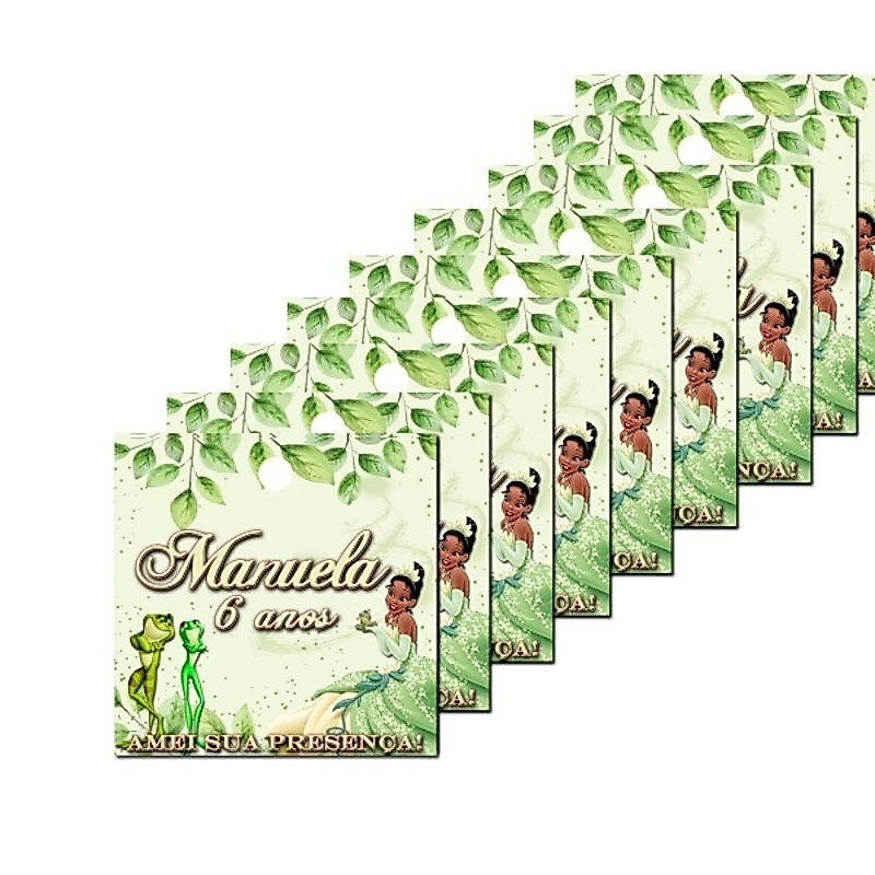 Tag Personalizada de Agradecimento para Festa A Princesa e o Sapo. Tiana. Lembrancinha.