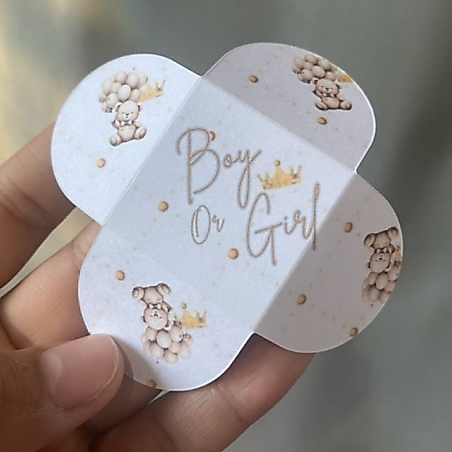 Forminhas De Brigadeiro Chá revelação Ursinho dourado Chá de bebê