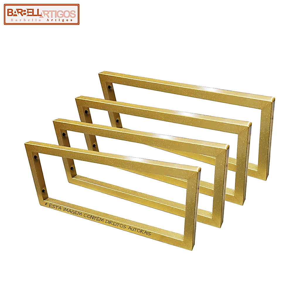 Estilo Industrial Unitário Dourado - Prateleira 25cm - 04 un.