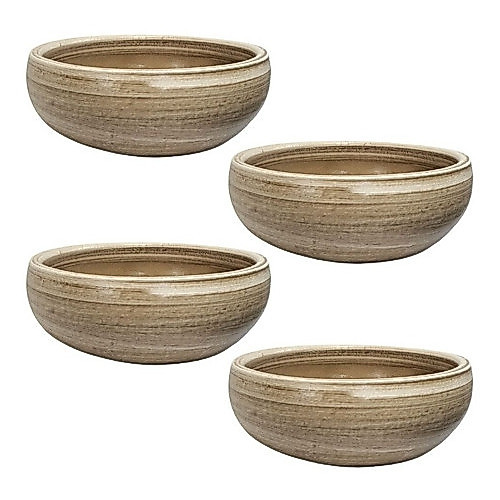 Kit 4 Bacias para Suculenta 33x10cm Cor Palha