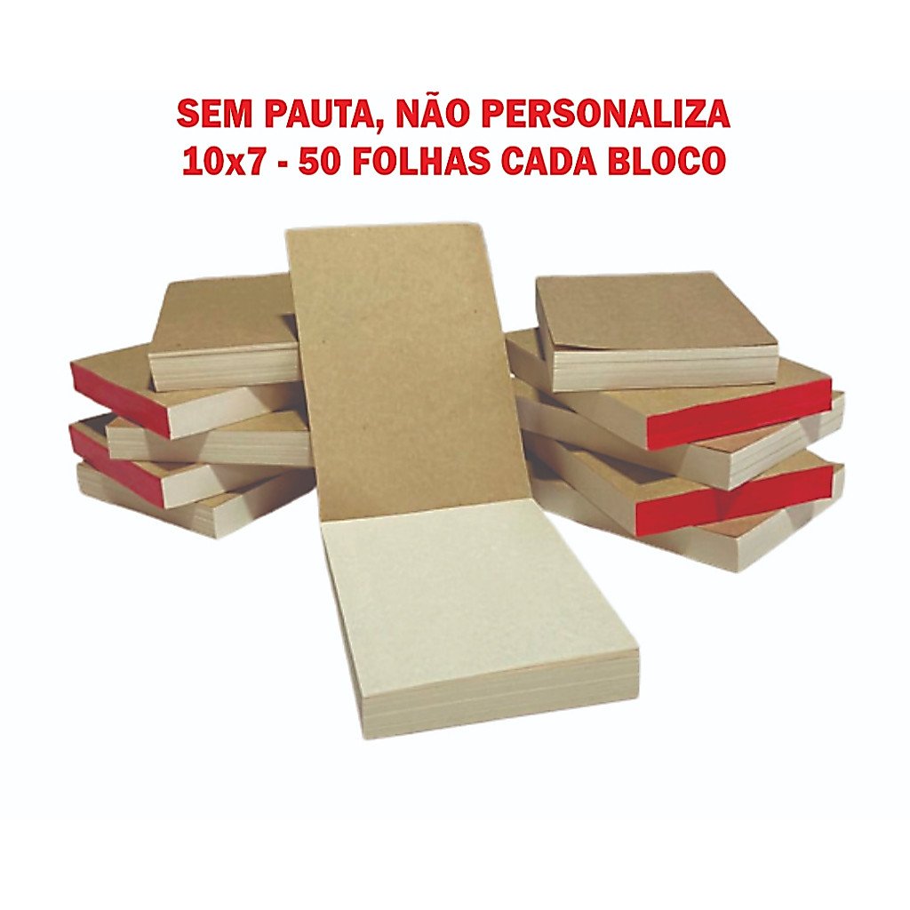 10 Blocos Rascunho 10x7, 50 folhas cada bloco sem pauta, Anotação, Bar, Restaurante Papelaria