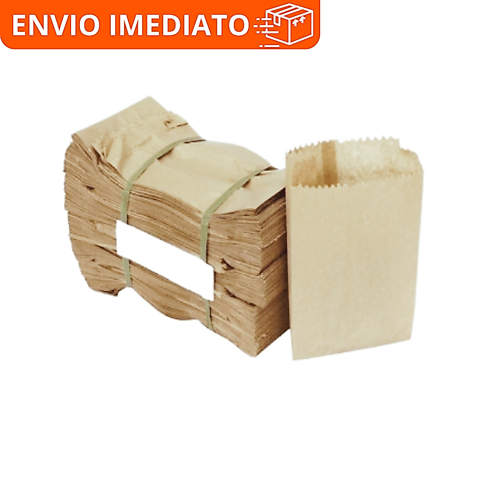 500 Sacos De Papel Kraft 1/2 Kg Embalagem Resistente Para Padaria Mercado Doces E Grãos