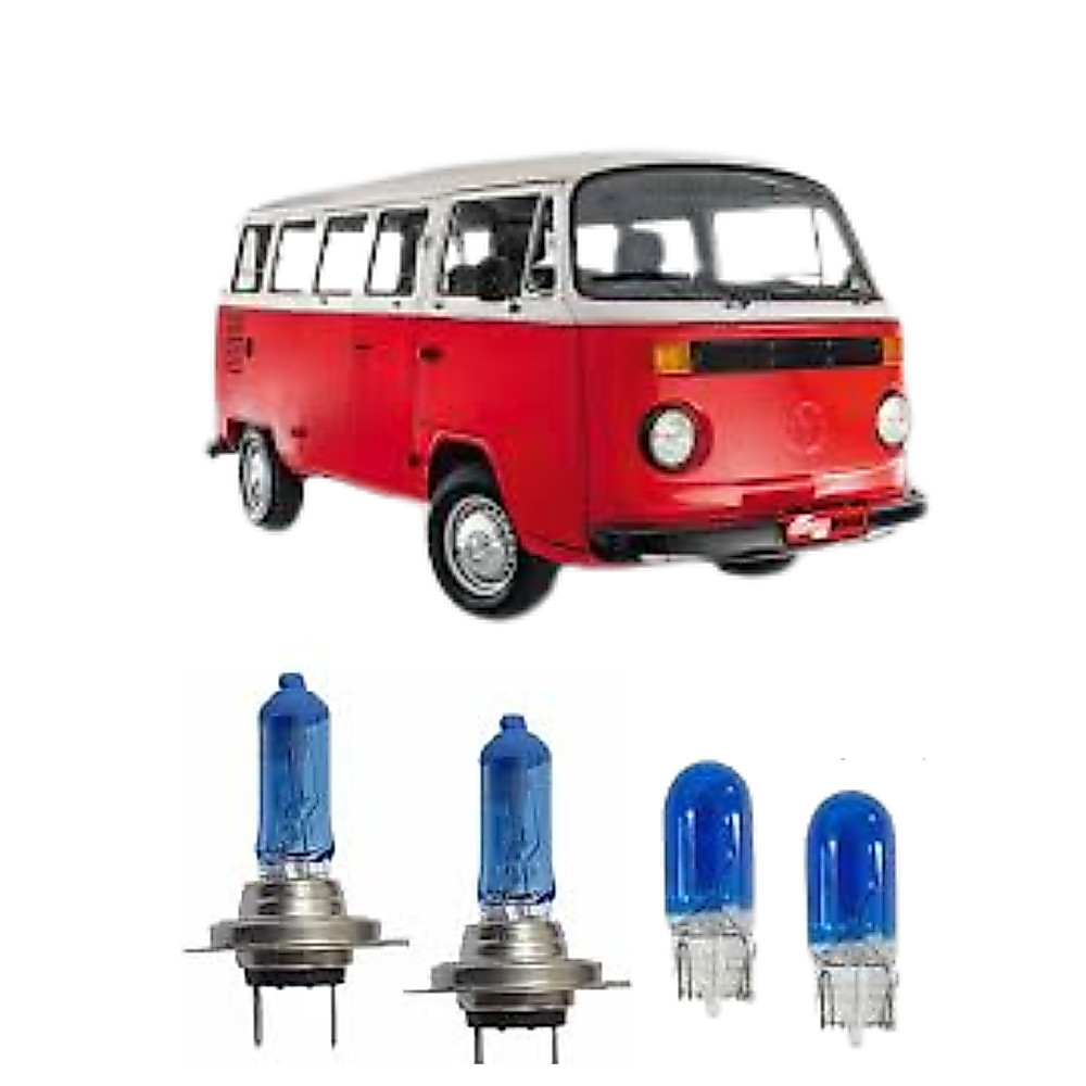 Lampada Farol de milha super branca + led lanterna Kombi todas