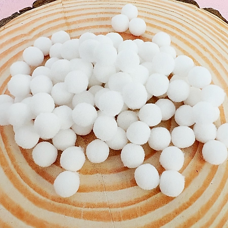 Pompom Branco - 15mm - 100 unidades - Rizzo
