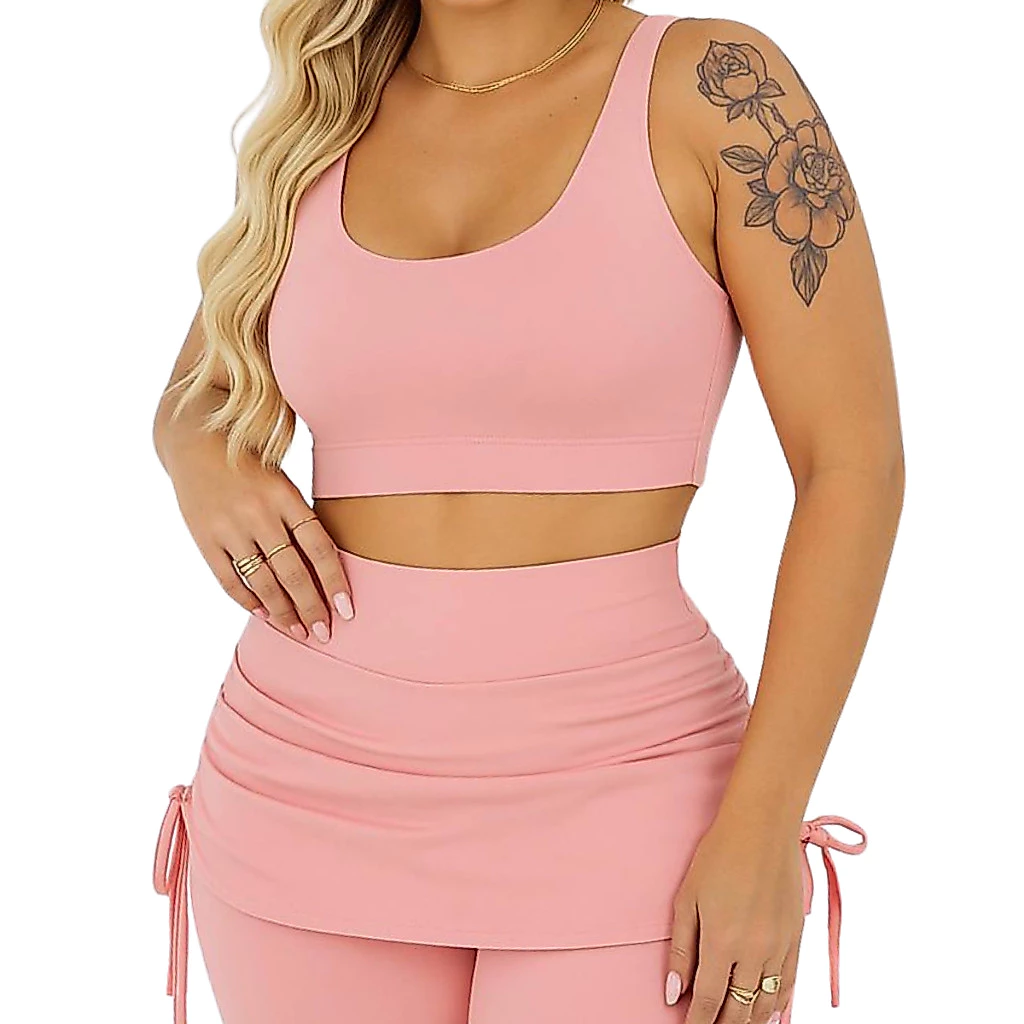 Conjunto Fitness Legging + TOP Nadador Kit Leg Tapa Bumbum e Top Suplex ideal para treino, yoga corrida Cintura Alta