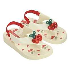 CHINELO INFANTIL IPANEMA BABY C/ELÁSTICO BELLE BABY BEGE E VERMELHO