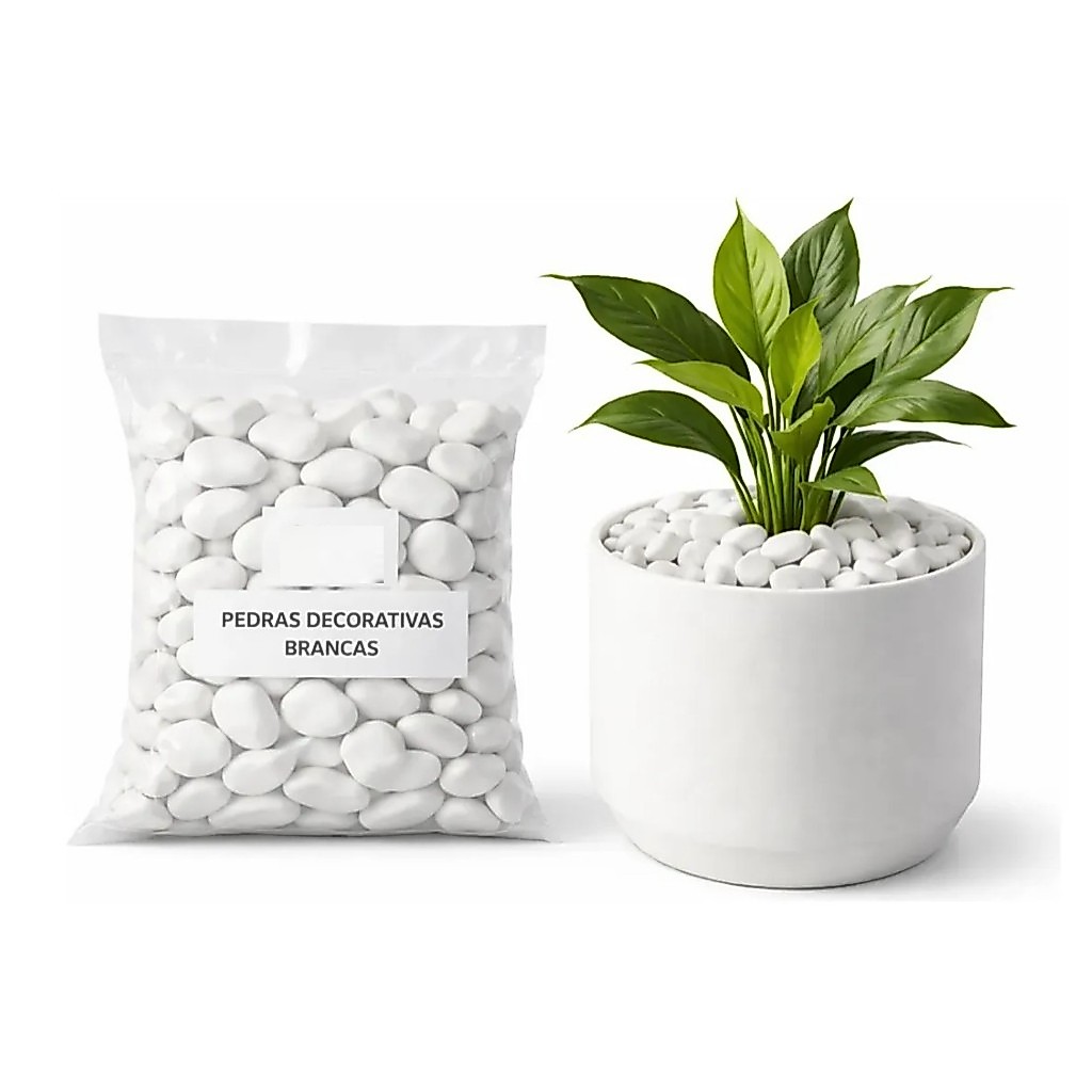 Pedra Branca Dolomita Nº3 Decoração Vaso Planta Jardim 1kg a 4kg