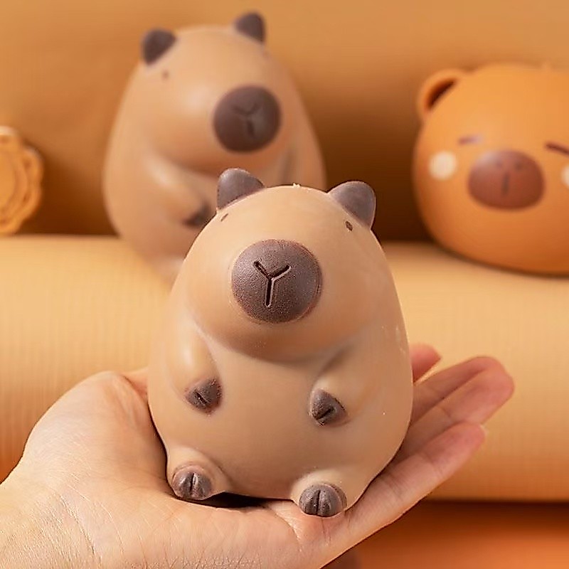 Brinquedo Antiestresse Capivara - Squishy Macio Fofo, Elástico Puxa Estica: Ideal para Relaxar!