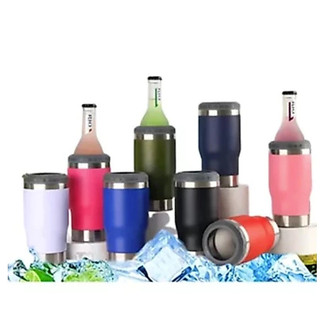 Copo Térmico Inox 5 em 1 450ml Porta Lata Long Neck com Abridor Parede Dupla Vácuo Gelado