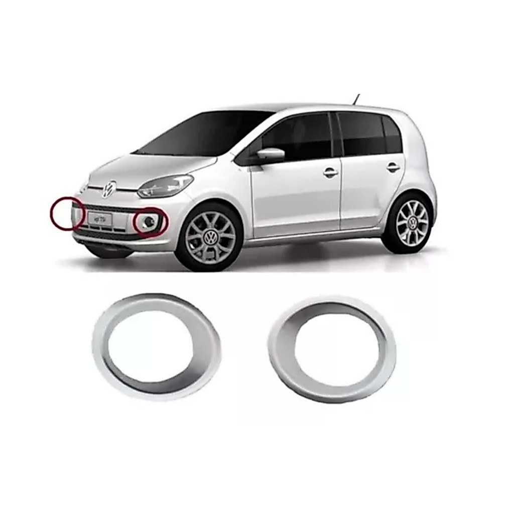Par Moldura Copo Milha Vw Up 2014 2015 2016 Cinza — imagem 2 de 2