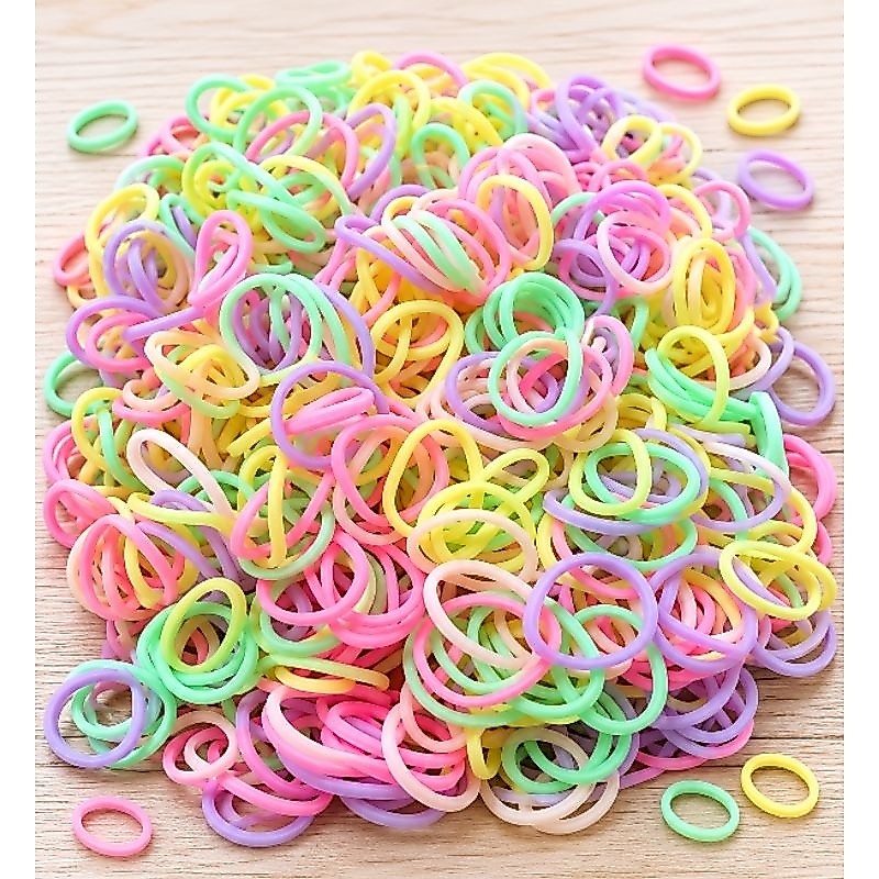 400 Elástico Silicone Grosso Candy Penteado Pet, Infantil e Pulseira infantil.