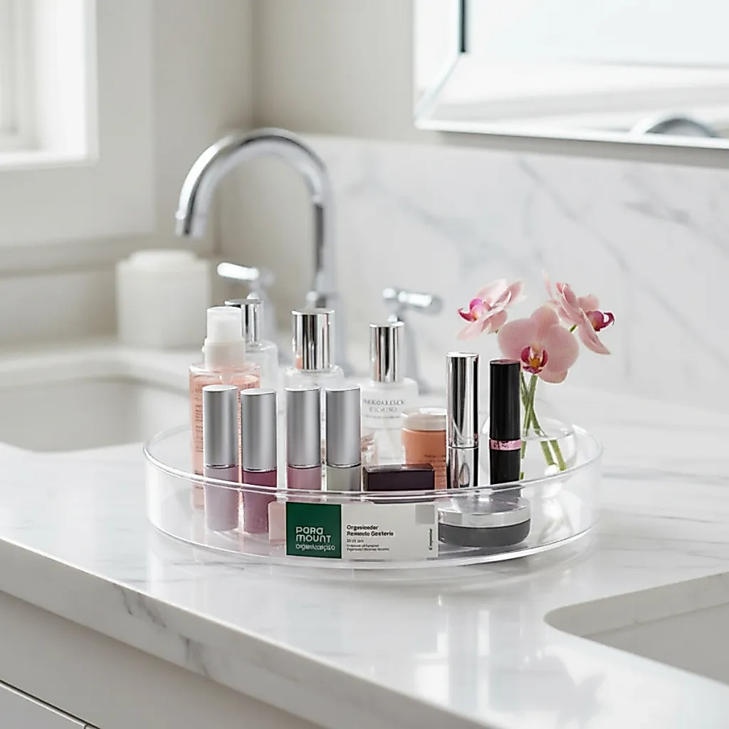 Organizador de Maquiagem Acrílico Paramount 34cm Giratório Cosméticos Perfumes Banheiro — imagem 2 de 2