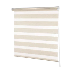 Persiana Rolo Zebra Dupla 120x160cm Bege Linho Conthey Evolux - N2004461C