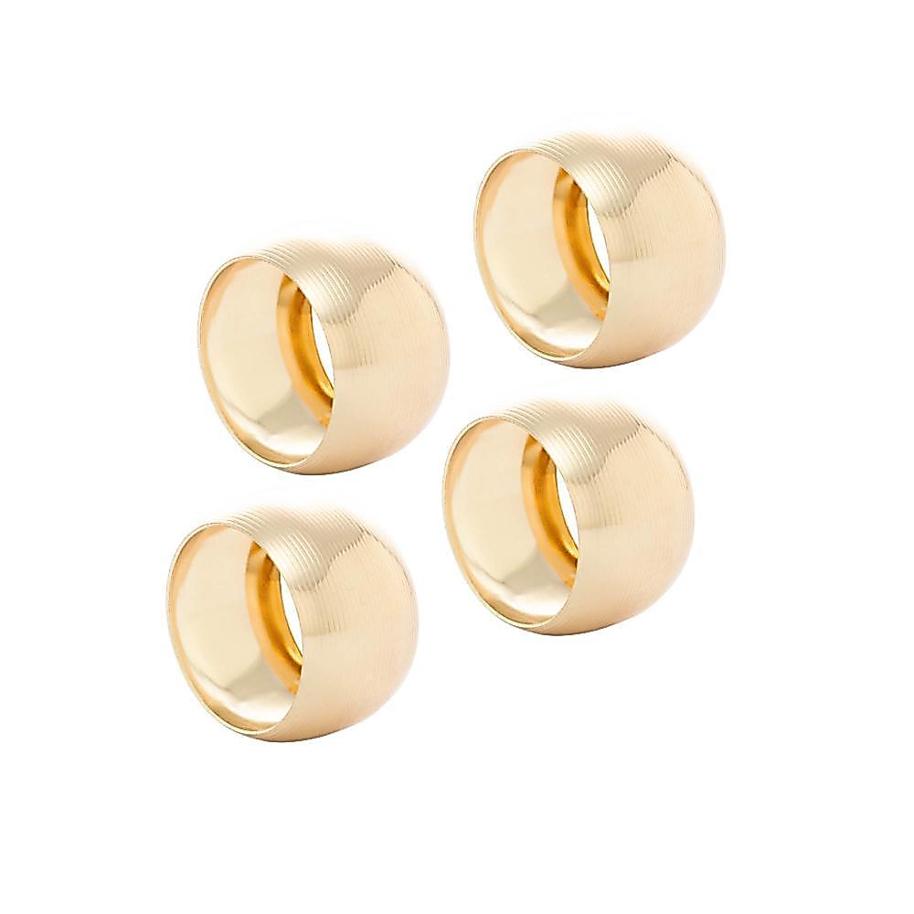 4 Anéis para Guardanapo Lyor Circle de Aço Dourado — imagem 2 de 2
