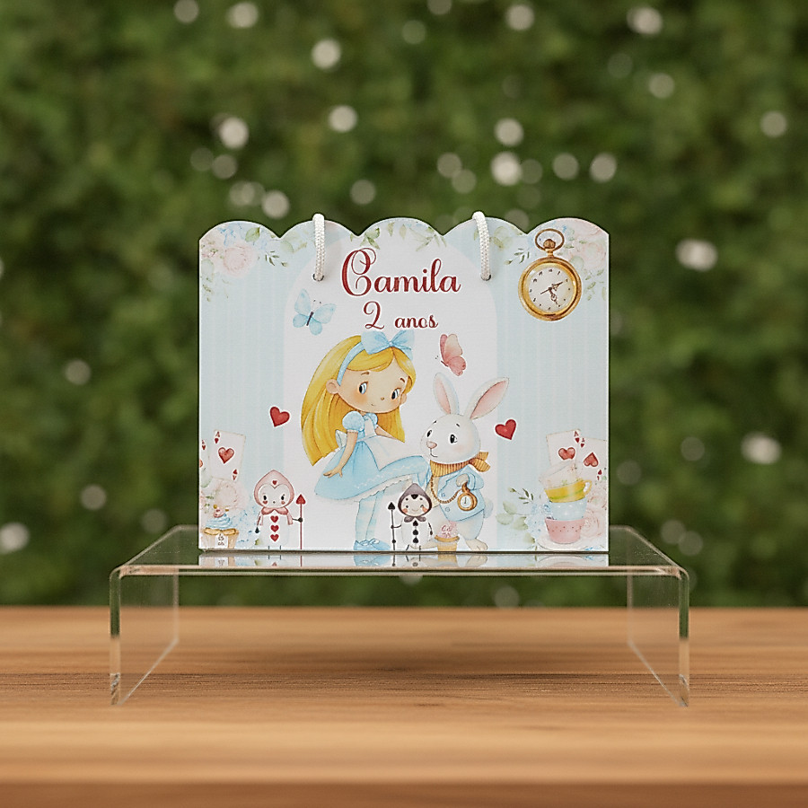 KIt Sacolinha surpresa  Sacola Personalizada Alice no país das maravilhas (PEGUE E MONTE)
