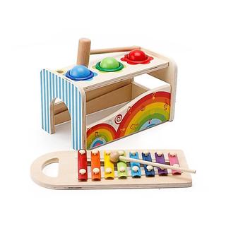 Freelover-BR Multifuncional Educacional Knock Ball Music Toys Libra Um Brinquedo com Slide Out Xilofone Maletes para