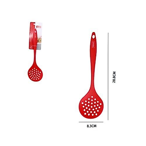 Escumadeira Silicone Alta Temperatura Vermelha Cozinha Utensilio Antiaderente