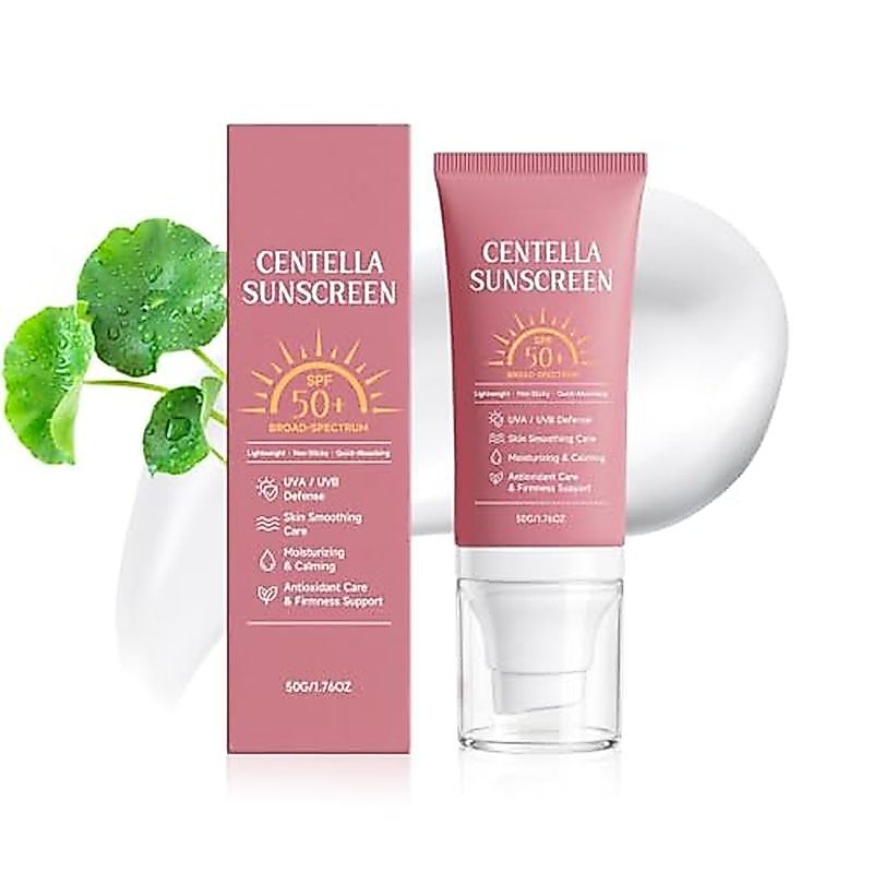 Protetor Solar Centella Fps 50 , Facial Coreano Para Pele Sensível Serum Com Ácido Hialurônico , Fórmula Leve E Resisten