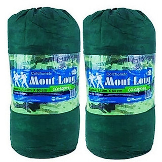 Colchonetes Solteiro  Kit com 2 p/ Acampamento e Pesca Camuflado Verde - F.A MARINGA