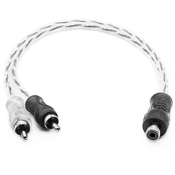 Cabo Y RCA Blindado 1 Femea 2 Machos Injetado Preto 4mm