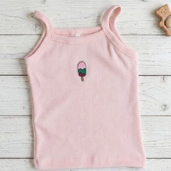 blusinha regata de alcinha ribana canelada infantil menina
