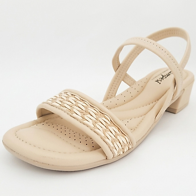 CAMPESI SANDÁLIA SALTO BLOCO BAIXO COR OFF WHITE(BRANCO)
