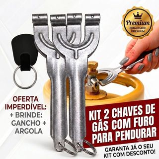 Kit 2 chaves borboleta click para apertar e soltar registro regulador troca de gás de cozinha