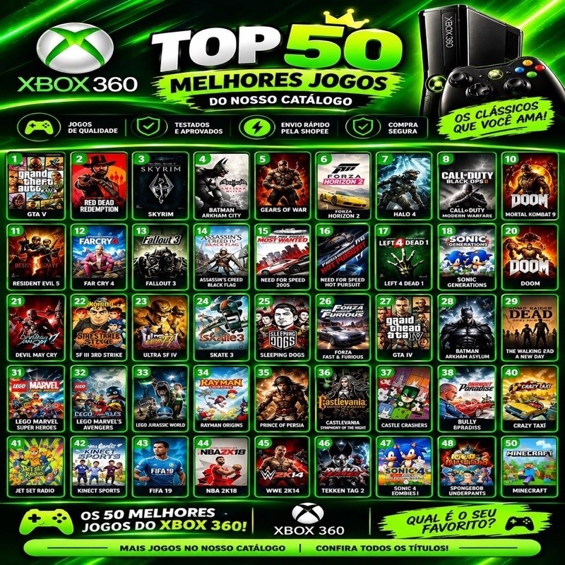 HD 500gb + 200 jogos para Xbox 360