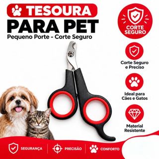 Tesoura Cortador de Unha para Pet Pequeno Porte - Cães e Gatos - Shih Tzu Yorkshire Gato - Corte Seguro.