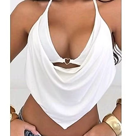 Cropped coração alcinha Costa Nua Modinha Moda Feminina Blogueira Tendência Verão Alcinha top gringa coração moda praia