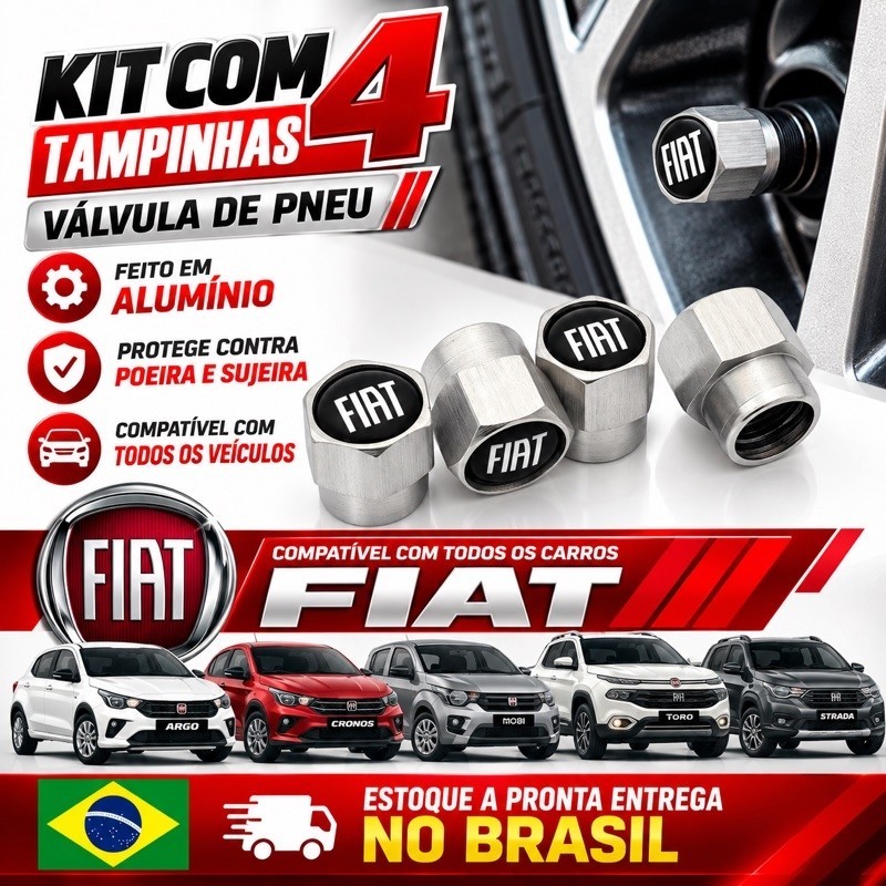 Tampa Pneu Válvula Ventil Pito compatível com TODOS carros Fiat