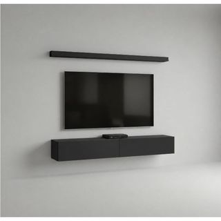 Rack Suspenso De Parede 120 Com 2 porta basculante em MDP Para TV